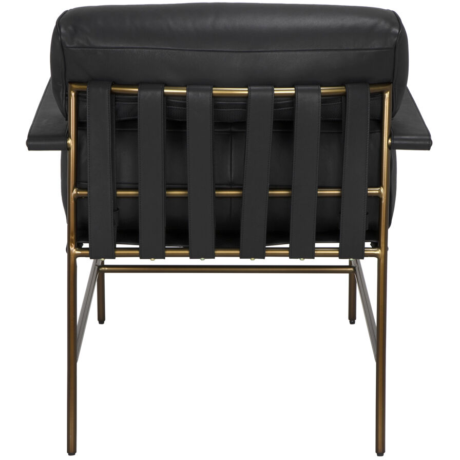 Chet Bronze Powder Coat and Santosa Matte Black Occasional Chair