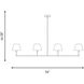 Drew & Jonathan Ender 4 Light 56 inch Brushed Nickel Linear Chandelier Ceiling Light, Large