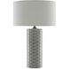 Fisch 25.25 inch 150 watt Gray and White Table Lamp Portable Light, Large