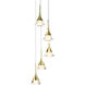 Artisan Collection/AMALFI Series 5 Light 11 inch Gold Pendant/Chandelier Ceiling Light