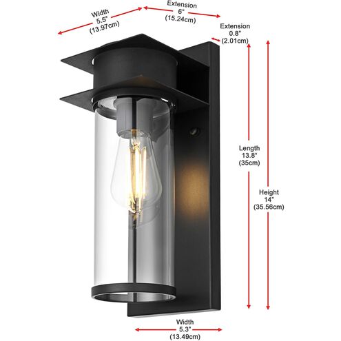 Westmont 1 Light 14 inch Black Outdoor Wall Sconce