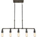 Squire 5 Light 38 inch Rustic Black Island Chandelier Ceiling Light