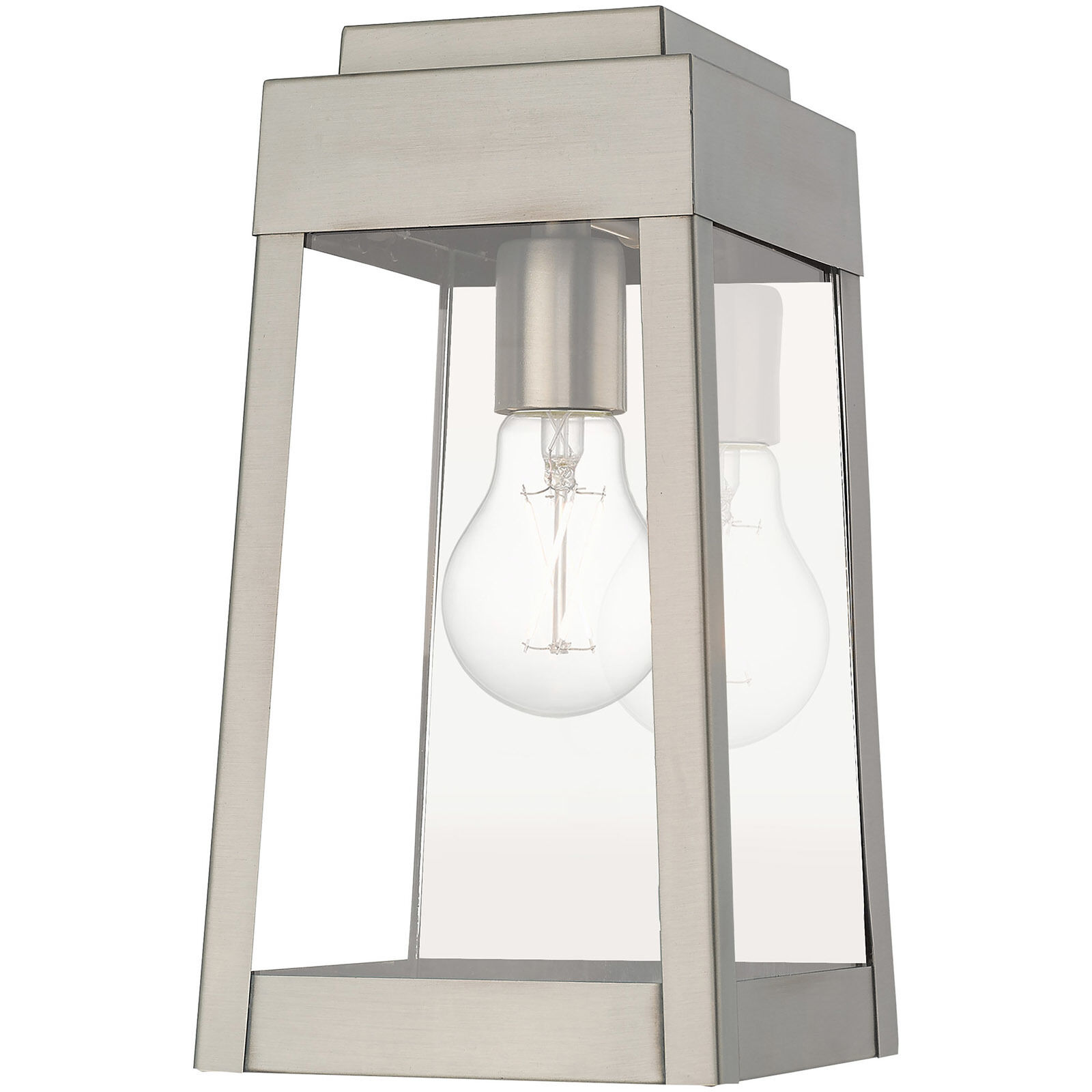 Oslo 1 Light 12 inch Brushed Nickel Outdoor Wall Lantern