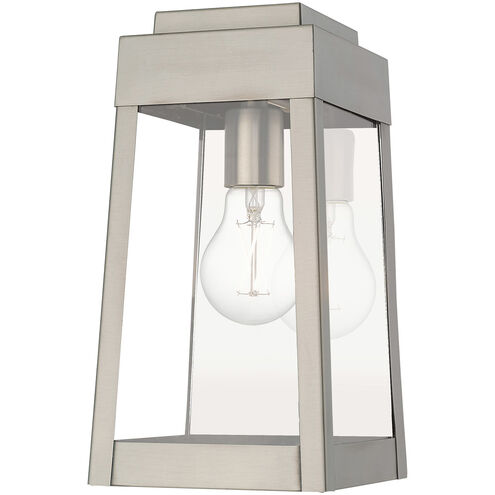 Oslo 1 Light 12 inch Brushed Nickel Outdoor Wall Lantern