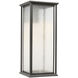Audley LED 24 inch Antique Bronze Outdoor Wall Lantern in Distressed Seeded Glass, Extra Large