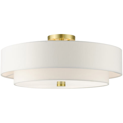 Meridian 5 Light 22 inch Satin Brass Semi Flush Ceiling Light