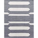 Kali 90 X 63 inch Grey/White Rug in 5 x 7