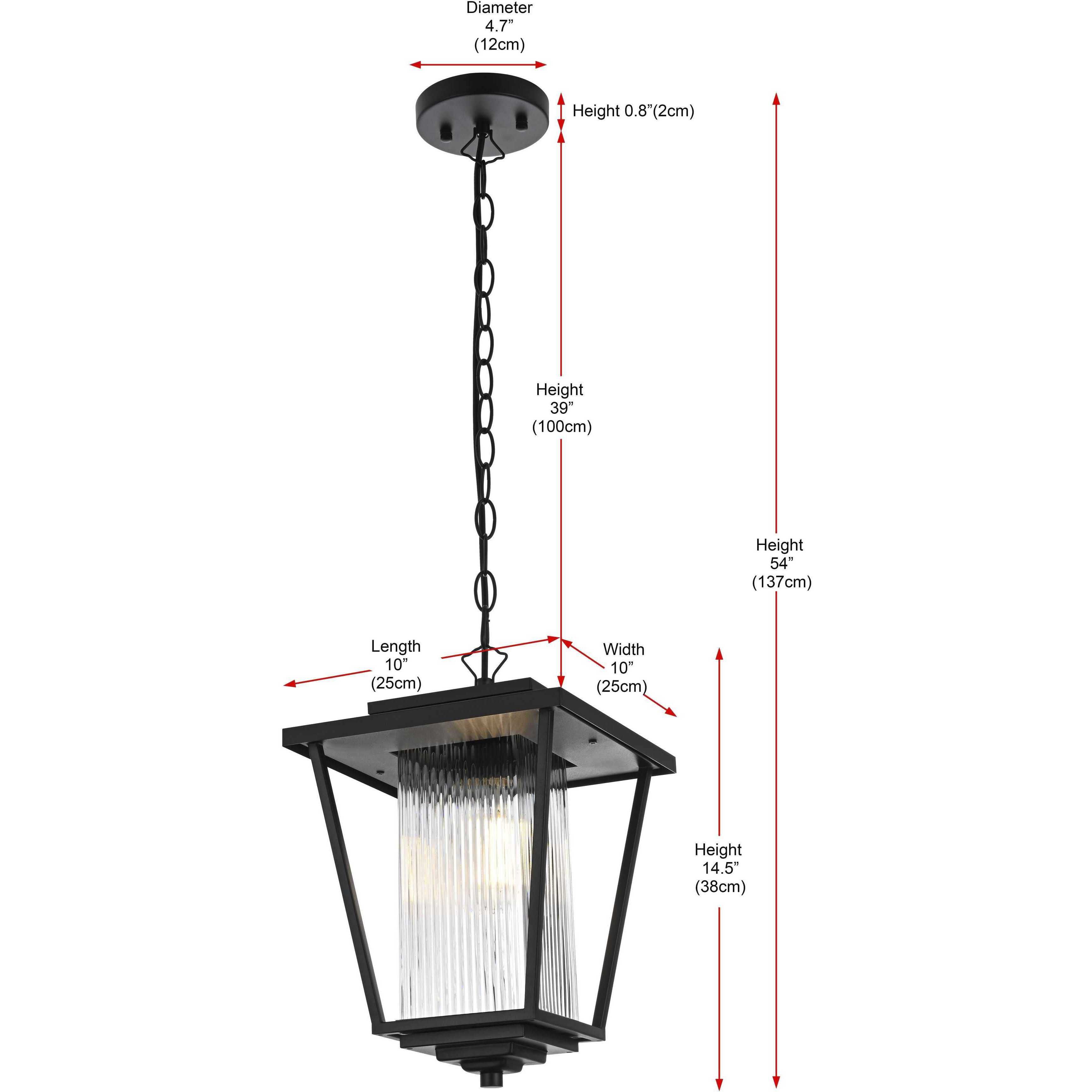 York 1 Light 10 inch Black Outdoor Pendant