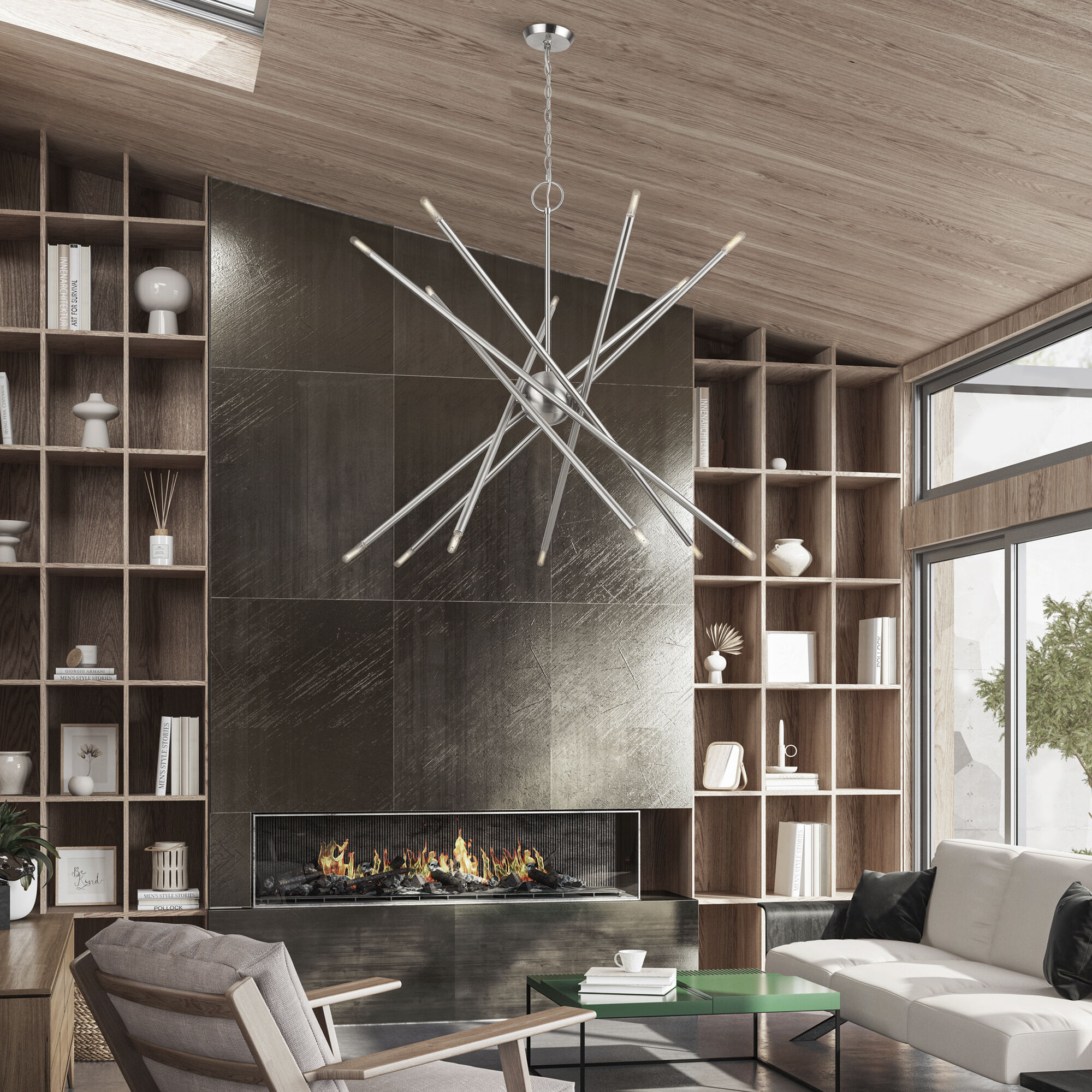 Soho 14 Light 40 inch Brushed Nickel Foyer Chandelier Ceiling Light