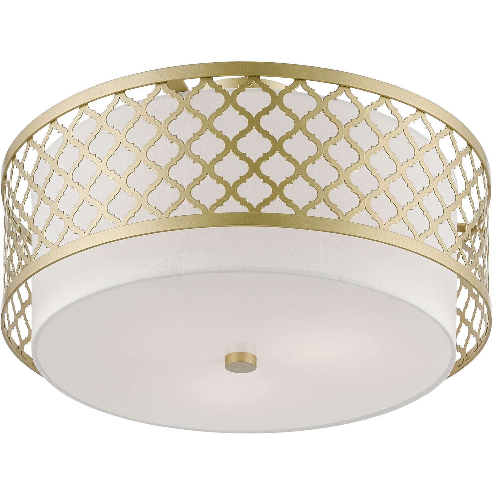 Arabesque 3 Light 18 inch Soft Gold Semi-Flush Ceiling Light, Large