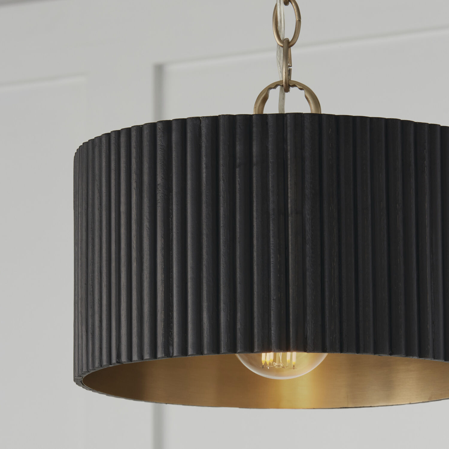 Donovan 1 Light 12.5 inch Black Stain and Matte Brass Semi-Flush Ceiling Light, Convertible Dual Mount