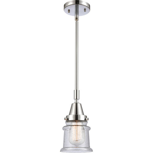 Franklin Restoration Small Canton LED 6.5 inch Polished Chrome Mini Pendant Ceiling Light in Seedy Glass