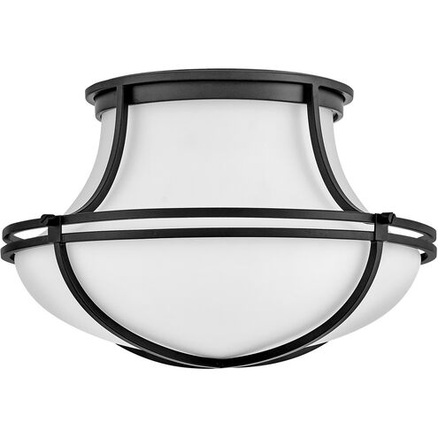 Saddler 3 Light 15.25 inch Black Flush Mount Ceiling Light