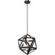 Polygon 3 Light 15.25 inch Satin Nickel and Graphite Pendant Ceiling Light