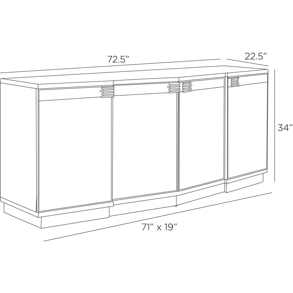 Cyrus 72.5 X 22.5 inch Smoke and Bronze Credenza