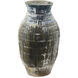 Ragusa Antique White and Blue Drip Outdoor Urn, Large