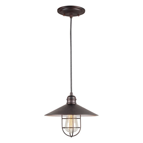 Signature 1 Light 10 inch Antique Bronze Mini Pendant Ceiling Light