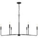 Salerno 6 Light 42 inch Matte Black Chandelier Ceiling Light, Essentials