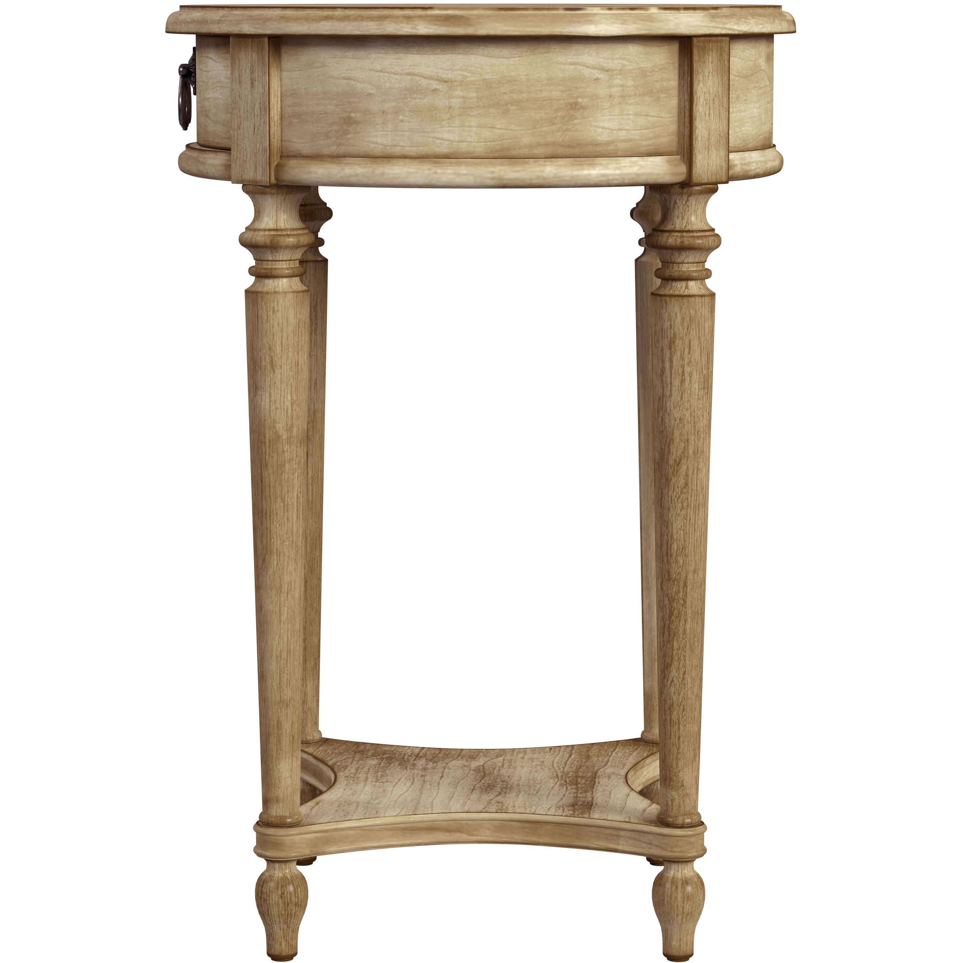 Jules 1 Drawer Round End Table with Storage in Beige