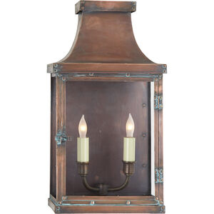 Chapman & Myers Bedford 2 Light 18 inch Natural Copper Outdoor Wall Lantern