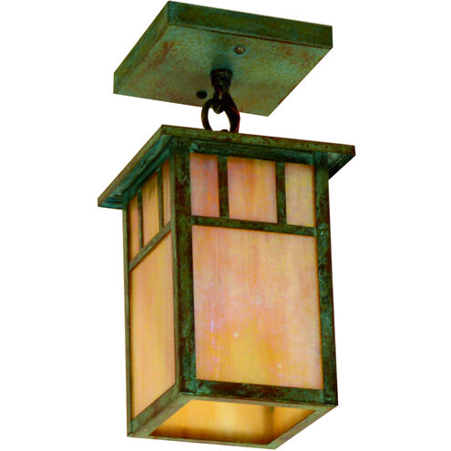 Huntington 1 Light 5 inch Verdigris Patina Flush Mount Ceiling Light in White Opalescent, Empty