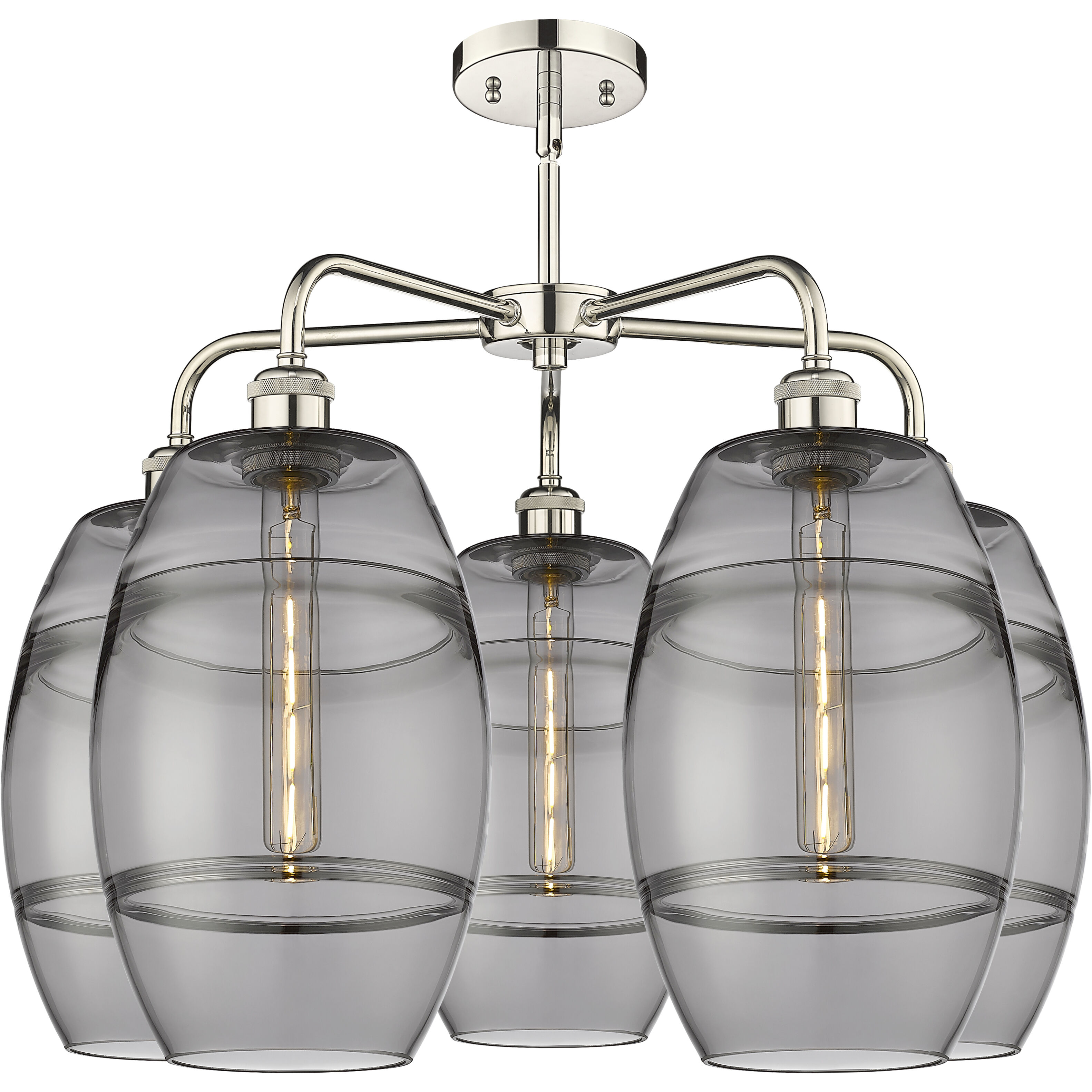 Ballston Vaz 5 Light 26 inch Polished Nickel Stem Hung Chandelier Ceiling Light