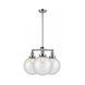 Franklin Restoration X-Large Beacon 3 Light 24 inch Polished Chrome Chandelier Ceiling Light in Seedy Glass, Franklin Restoration