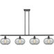 Ballston Gorham LED 48 inch Matte Black Island Light Ceiling Light in Charcoal Glass, Ballston