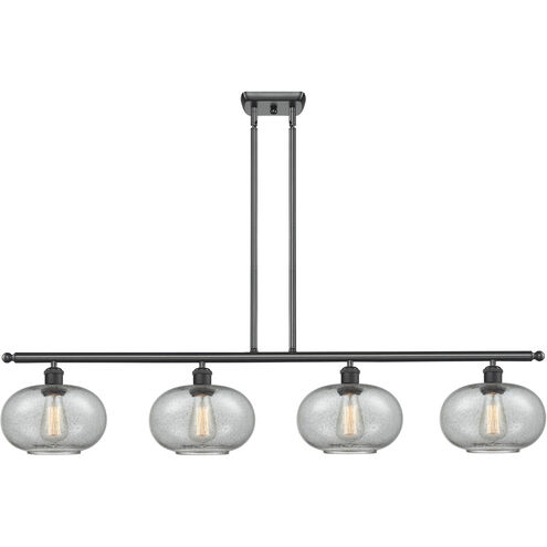 Ballston Gorham LED 48 inch Matte Black Island Light Ceiling Light in Charcoal Glass, Ballston
