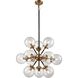 Boudreaux 12 Light 25 inch Matte Black with Antique Gold Chandelier Ceiling Light