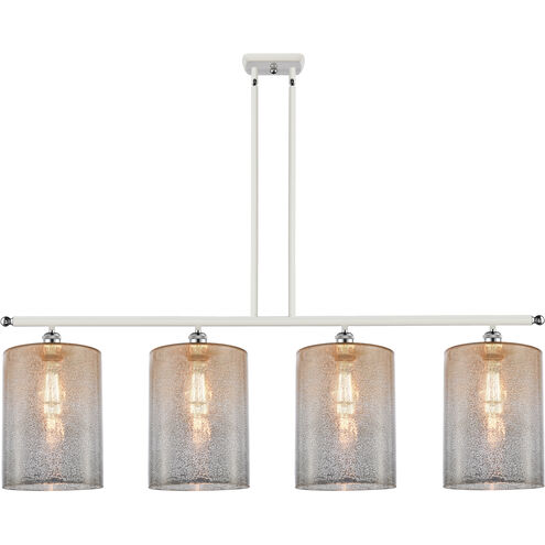 Ballston Cobbleskill 4 Light 48 inch White and Polished Chrome Island Light Ceiling Light in Mercury Glass