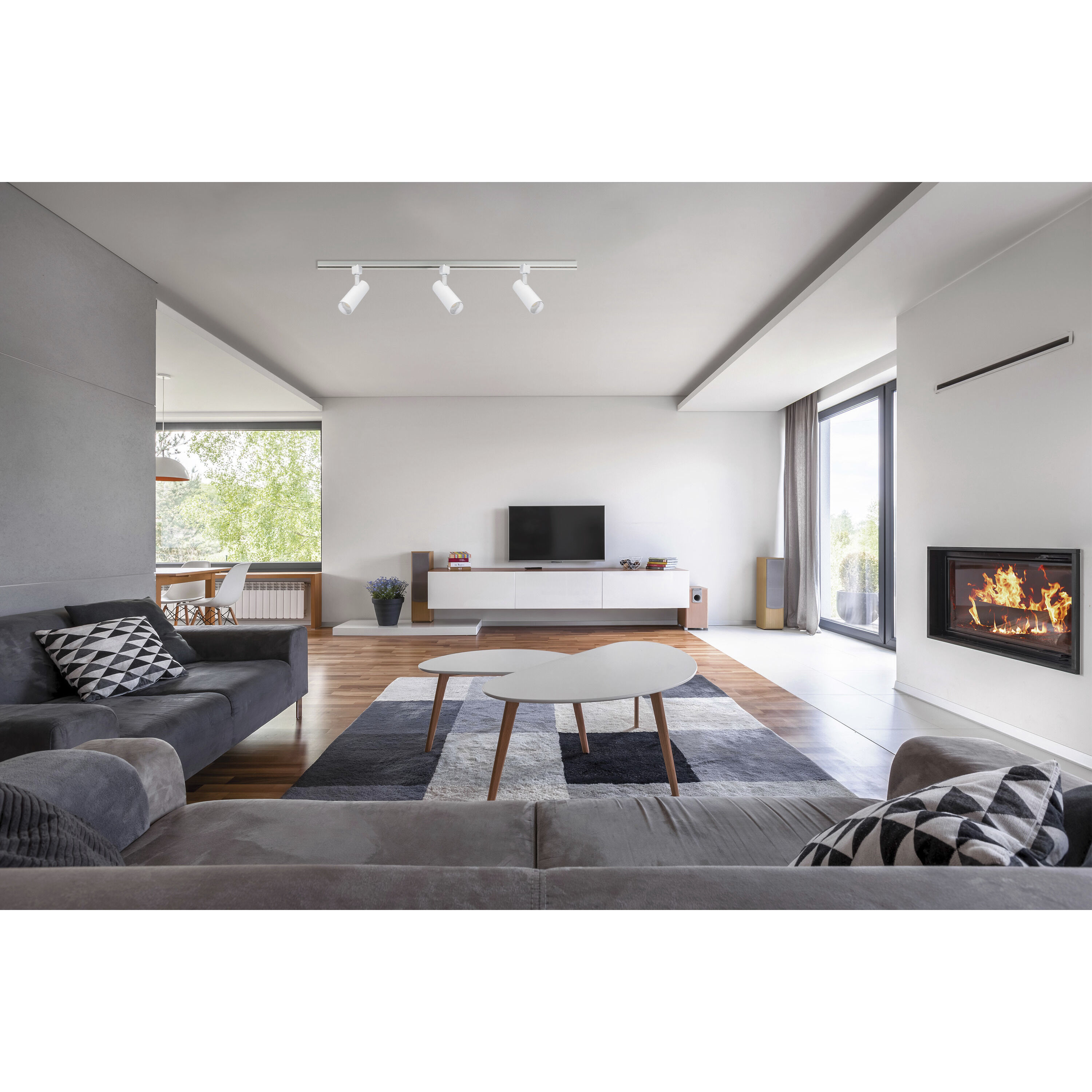 Brentwood 120 Matte White Track Lighting Ceiling Light