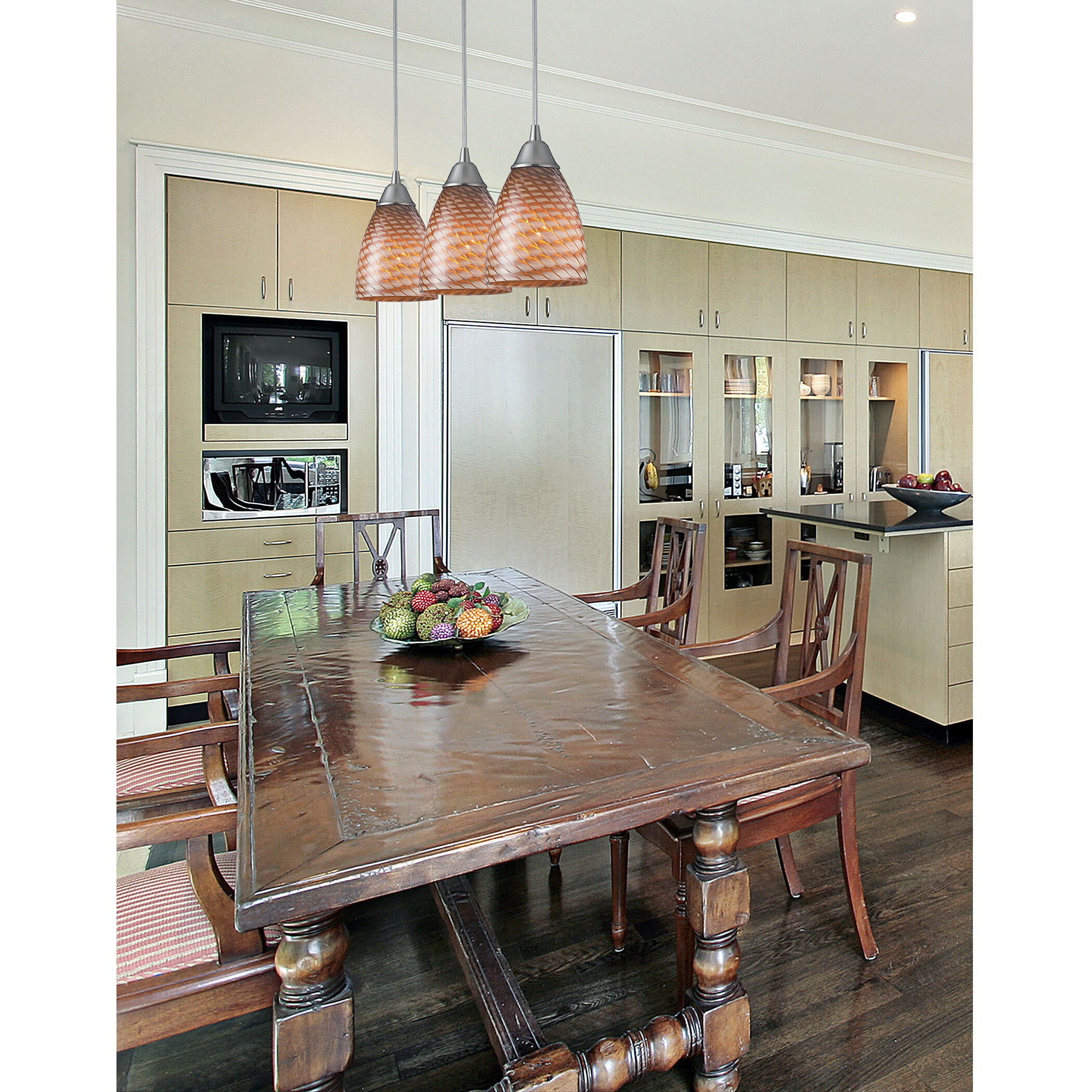 Arco Baleno 1 Light 5 inch Satin Nickel Mini Pendant Ceiling Light in Cocoa Glass