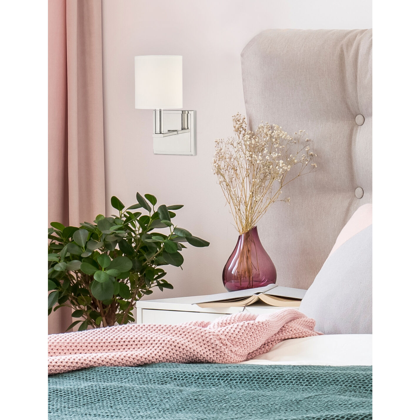 Waverly 1 Light 5 inch Polished Nickel Wall Sconce Wall Light, Essentials