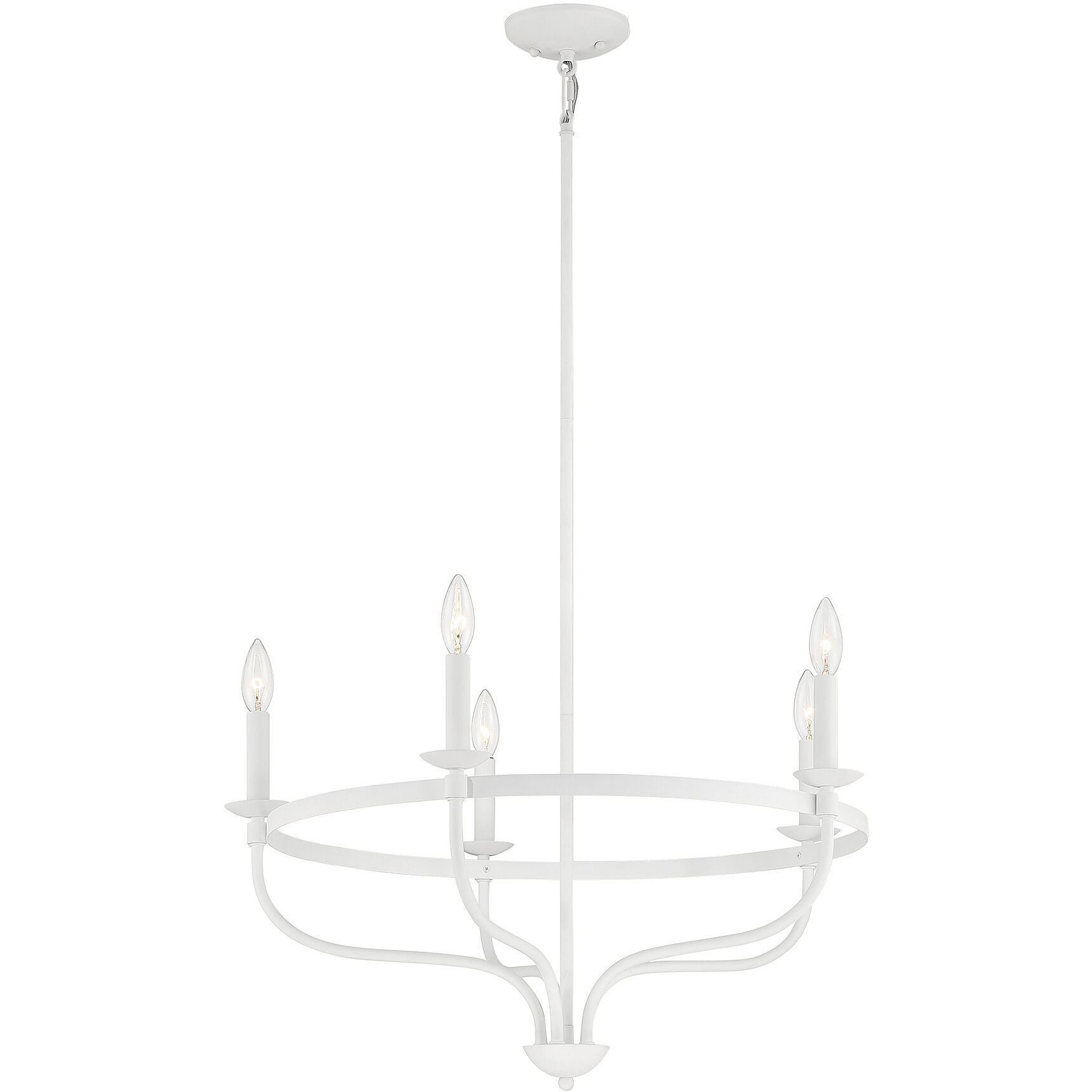 Transitional 5 Light 26.63 inch Bisque White Chandelier Ceiling Light