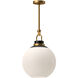Alora Mood Copperfield 1 Light 15.75 inch Aged Gold Pendant Ceiling Light in Opal Glass