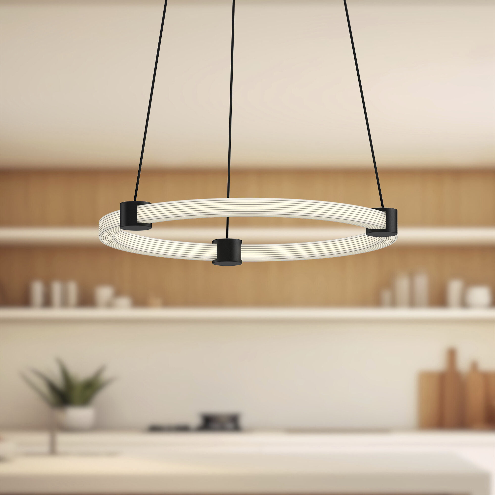 Bruni LED 16.5 inch Black Pendant Ceiling Light