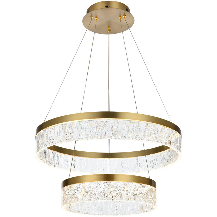 Linden 2 Light 22 inch Satin Gold Chandelier Ceiling Light