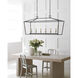 Chapman & Myers Darlana 6 Light 54 inch Aged Iron Linear Lantern Pendant Ceiling Light, Large