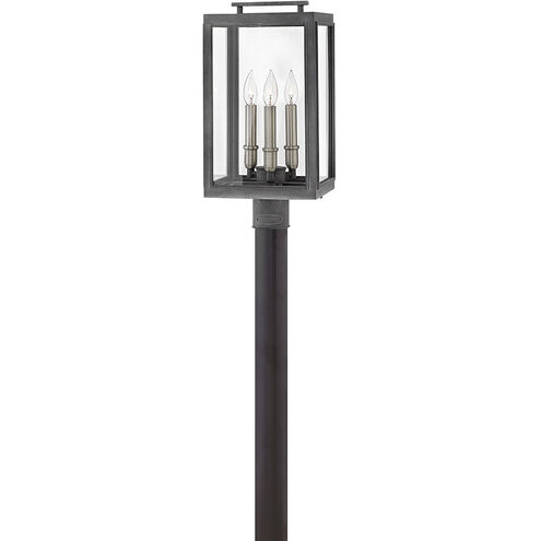 Sutcliffe LED 20 inch Aged Zinc with Antique Nickel Outdoor Post Mount Lantern