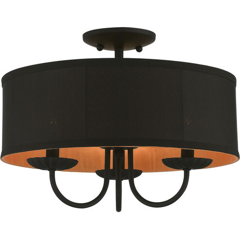 Winchester 3 Light 16 inch Black Semi-Flush Mount Ceiling Light