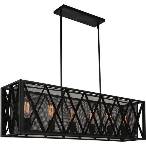 Tapedia 6 Light 41 inch Black Island/Pool Table Light Ceiling Light