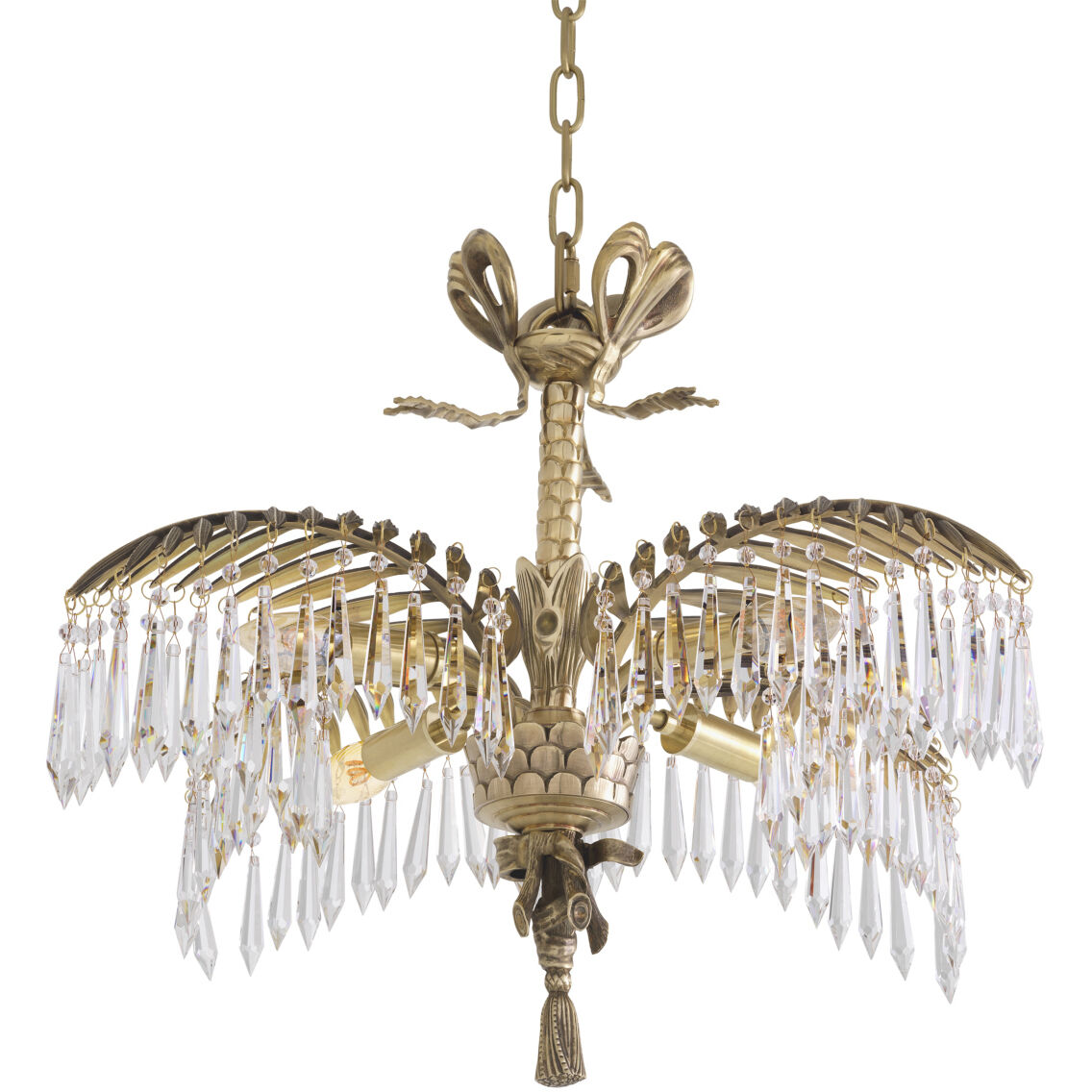 Hildebrandt 4 Light 25.59 inch Vintage Brass Chandelier Ceiling Light, Small