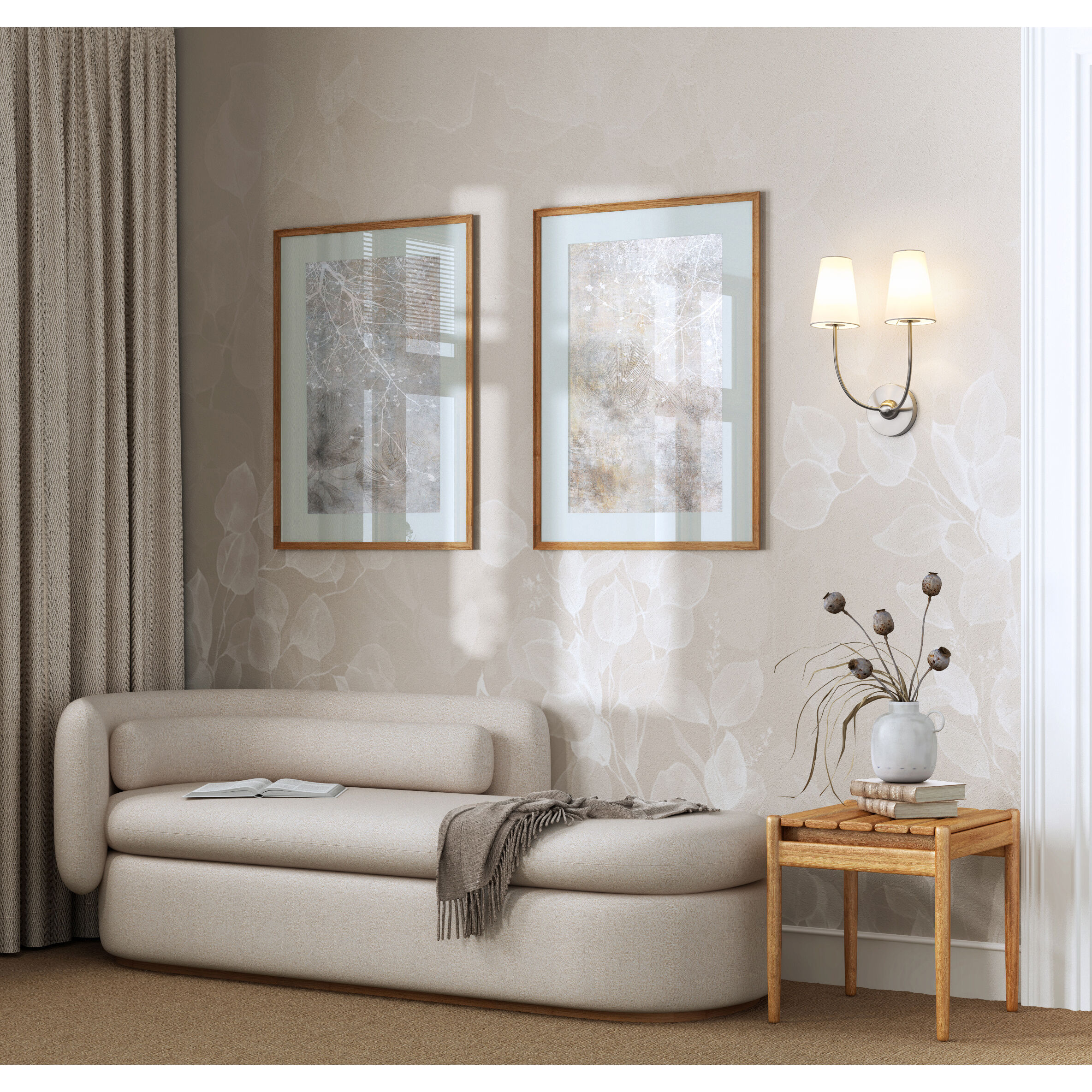 Shannon 2 Light 12.75 inch Brushed Nickel Wall Sconce Wall Light