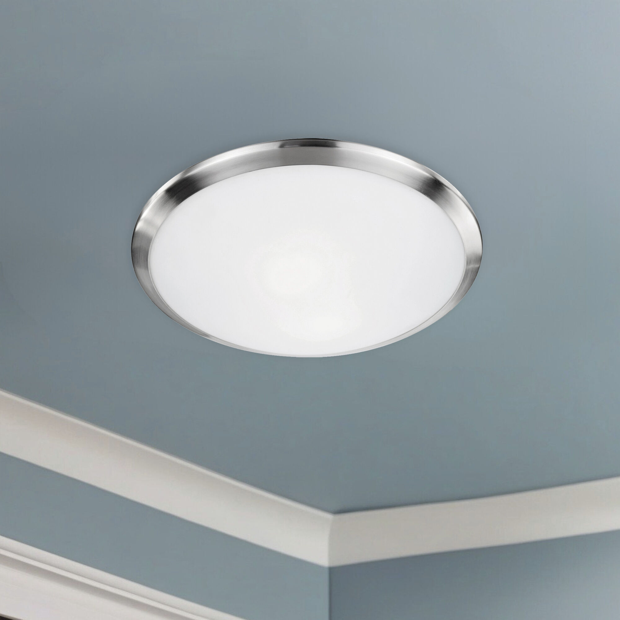 Malta 1 Light 12 inch Brushed Nickel Flush Mount Ceiling Light
