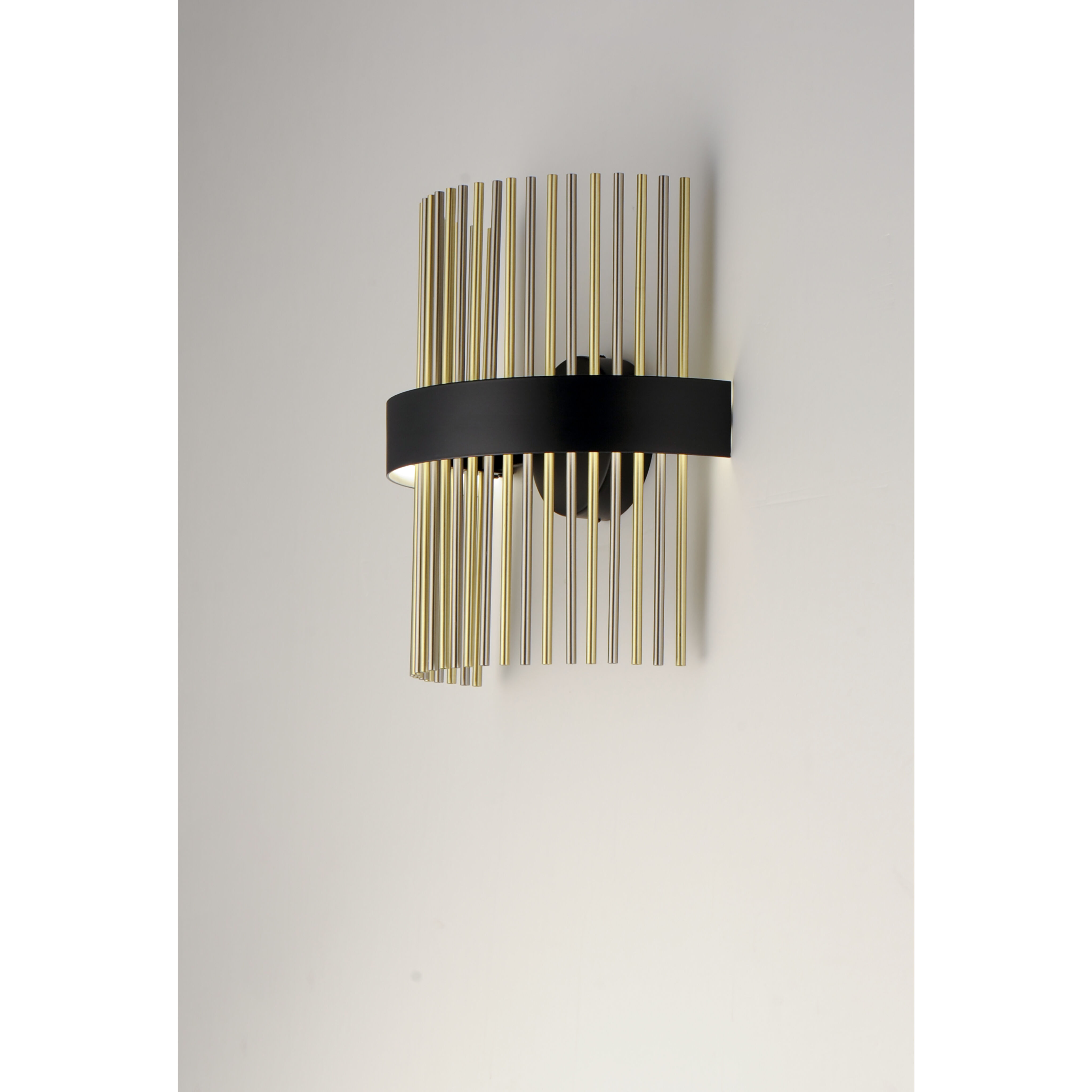 Chimes LED 7 inch Black and Satin Nickel and Satin Brass Wall Sconce Wall Light in Black and Satin Brass and Satin Nickel