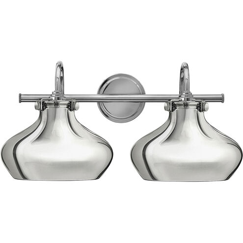 Congress 2 Light 21 inch Chrome Bath Light Wall Light, Retro Glass