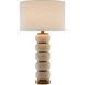 Luko 32.5 inch 150 watt Ivory and Antique Brass Table Lamp Portable Light