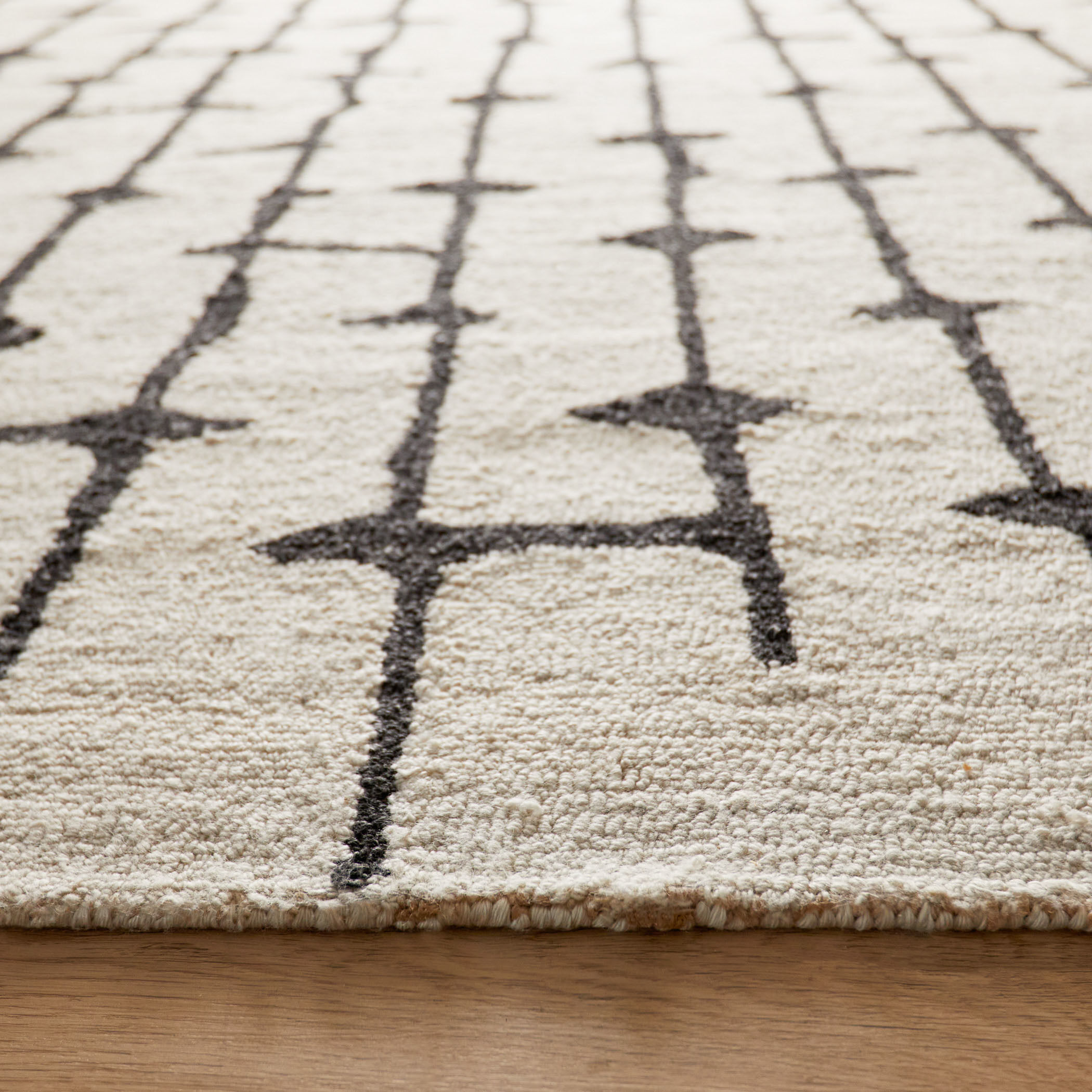 Contemporary Luxe 36 X 24 inch Black/White Rug in 2 x 3