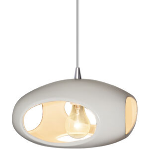 Radiance Collection 1 Light 12 inch Polished Chrome and Matte White and White Pendant Ceiling Light